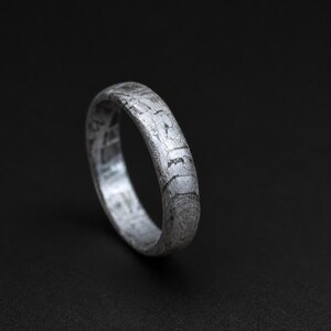 Iron Meteorite Ring – Wedding Ring -Etched Widmanstatten Pattern - Customized