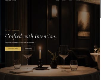 Modelo de site de luxo para restaurante – HTML/CSS minimalista para restaurantes sofisticados, cafés e bistrôs.
