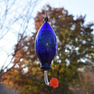 Handblown Glass Hummingbird Feeder