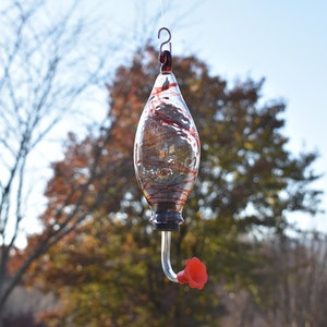 Handblown Glass Hummingbird Feeder