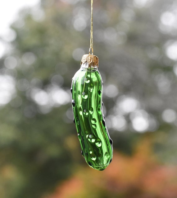Handblown Glass Pickle Ornament Etsy