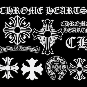 Heart SVG PNG Bundle | Black and White Brand Logo Clipart | Cut Files for Cricut & Silhouette | Chrome SVG | Instant Download