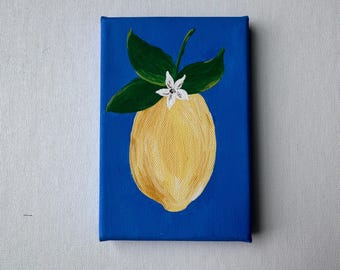 Hand-Painted Lemon canvas