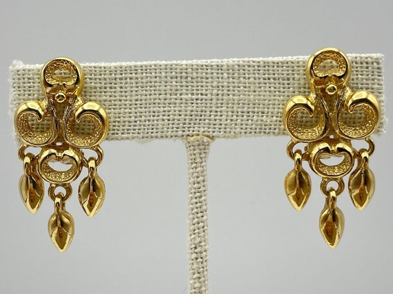 Petite Scroll Dagger Clip On Statement Earrings - image 1