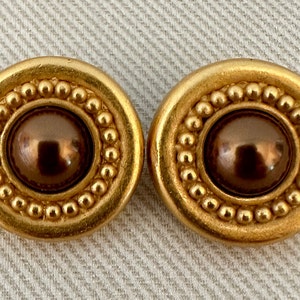 Petite Carolee Matte Gold Pearl Clip-On Earrings