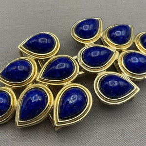 RARE Art Deco MIMI DI N Lapis Lazuli Vintage 80s Belt Buckle