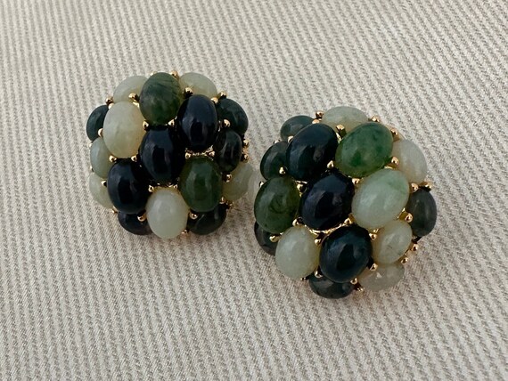 Chic Faux Jade Cabochon Signed JOAN RIVERS Statem… - image 3