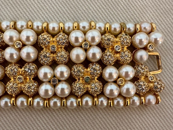 Breathtaking BAROQUE PEARL Chunky Vintage Signed … - image 4