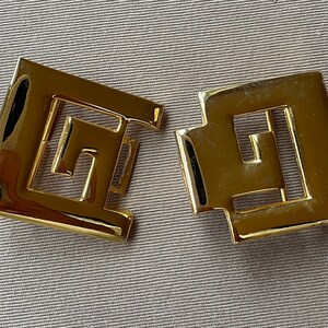 Chic DOTTY SMITH Greek Key Vintage Gold Belt Buckle image 4