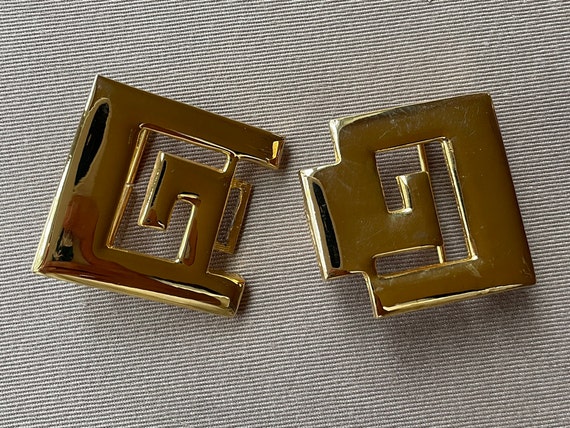 Chic DOTTY SMITH Greek Key Vintage Gold Belt Buck… - image 4