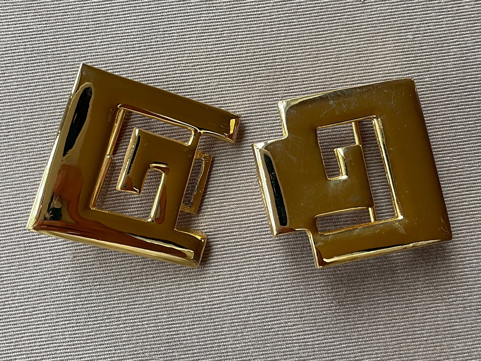 Chic DOTTY SMITH Greek Key Vintage Gold Belt Buckle - Etsy
