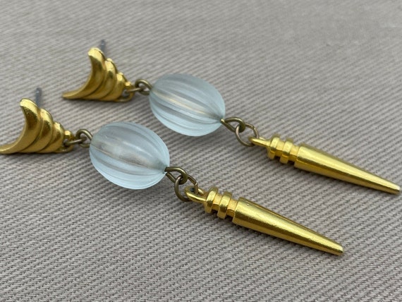 Dainty Etruscan Dangle Dagger Statement Earrings … - image 1