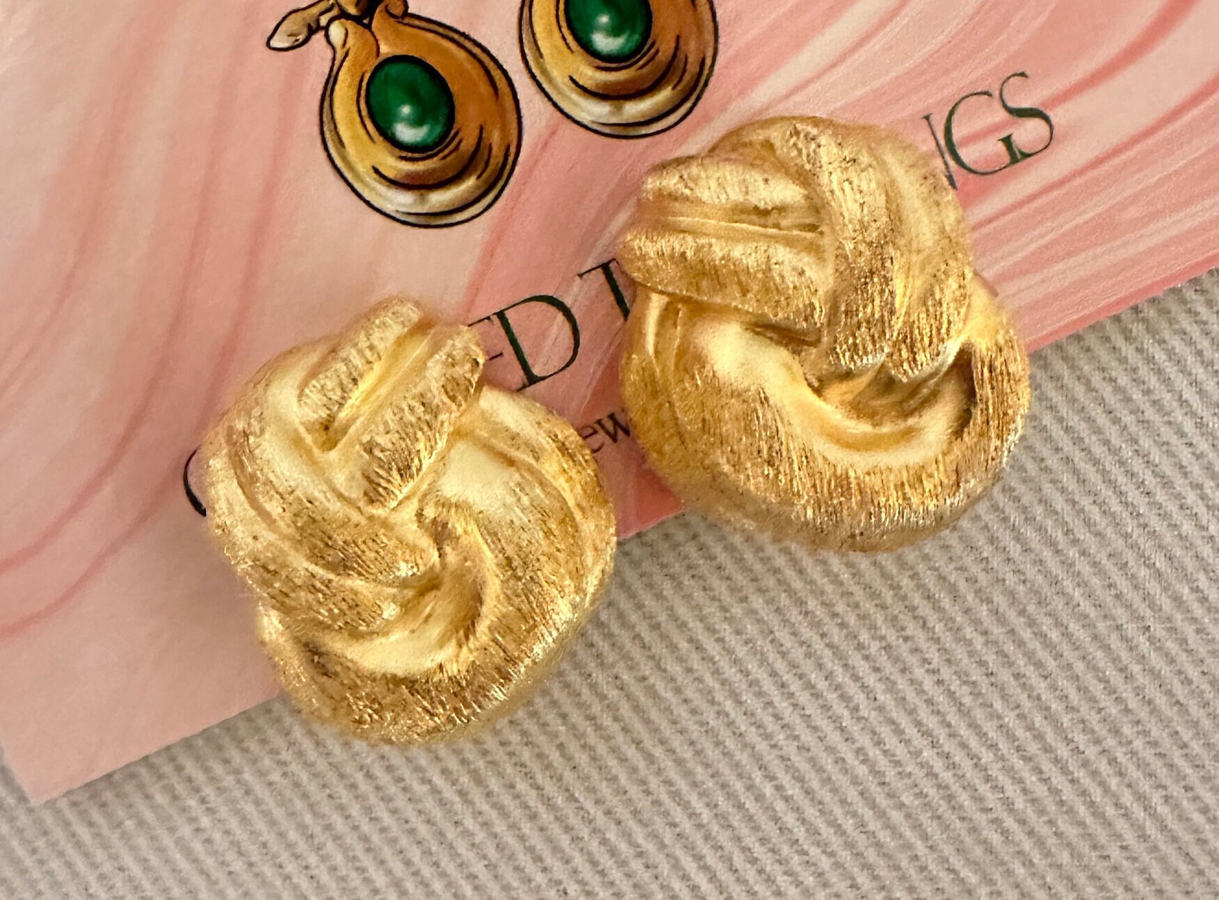 ★VINTAGE HOLLYWOOD★ Knotted Ring Earrings_VH2479EA009M Vintage 1980 Givenchy Double Hoop Rope Design Earrings - Etsy