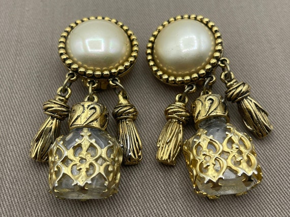 Carolee French Glass Bottle Jewelry Set: Gold Tassel Necklace