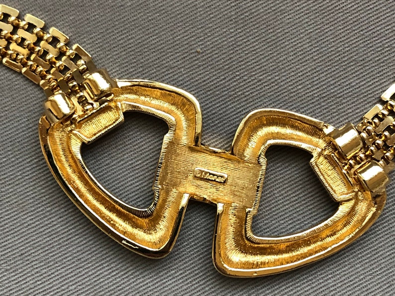 ART DECO MONET Bow Statement Necklace Vintage Choker Collar