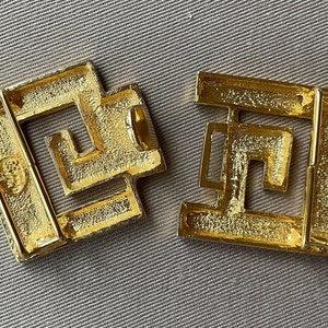 Chic DOTTY SMITH Greek Key Vintage Gold Belt Buckle image 5