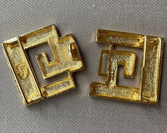 Chic DOTTY SMITH Greek Key Vintage Gold Belt Buckle - Etsy  display picture 1