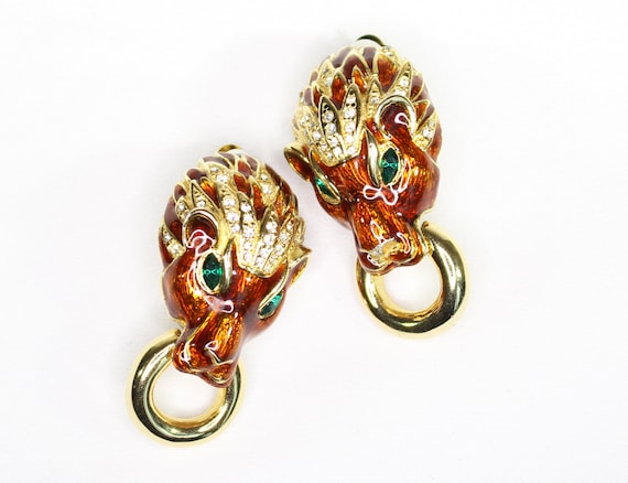 Les Bernard Lion Doorknocker Earrings - image 5