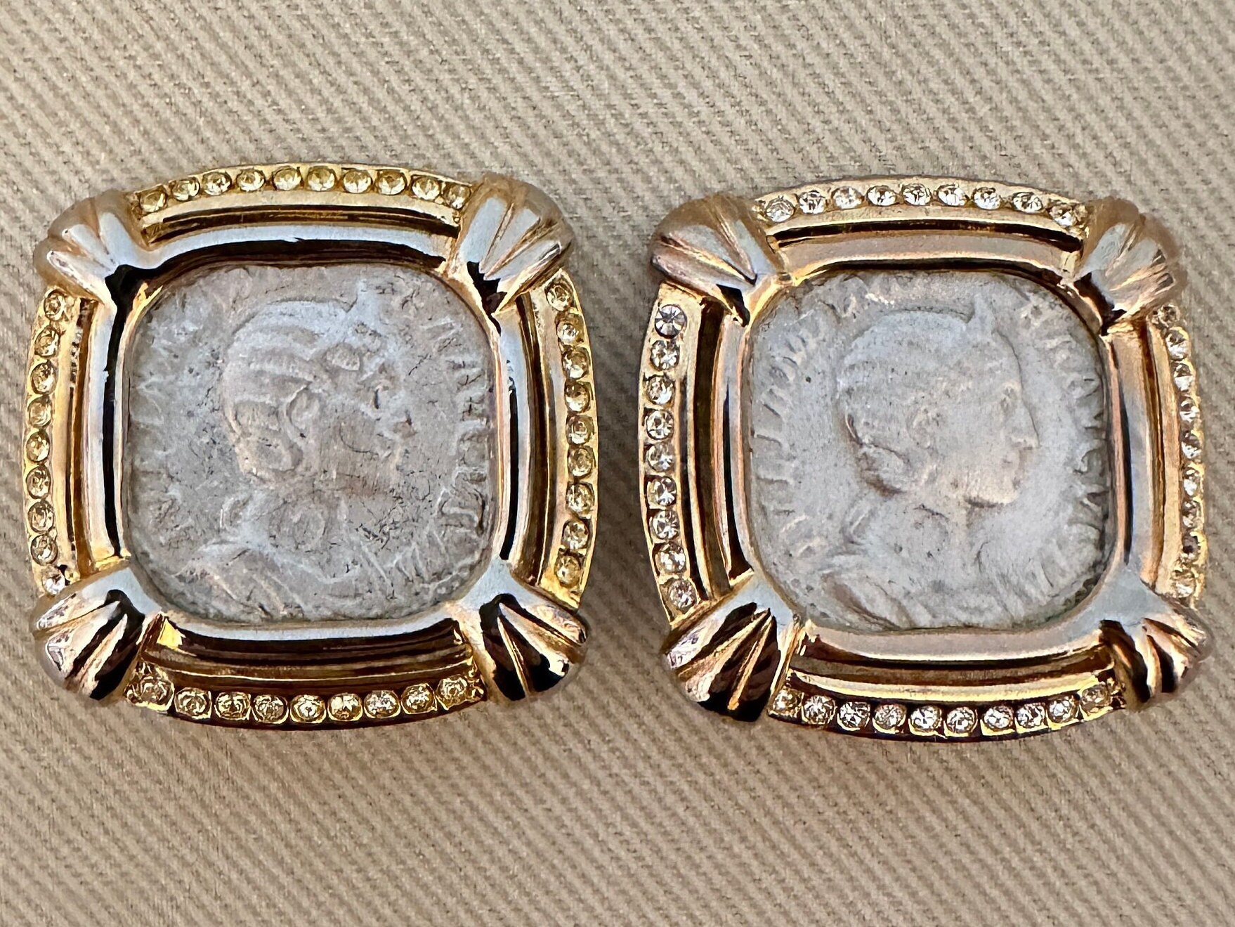 Ciner シルバーオーキッドブローチ Ciner Coin Earrings - Etsy