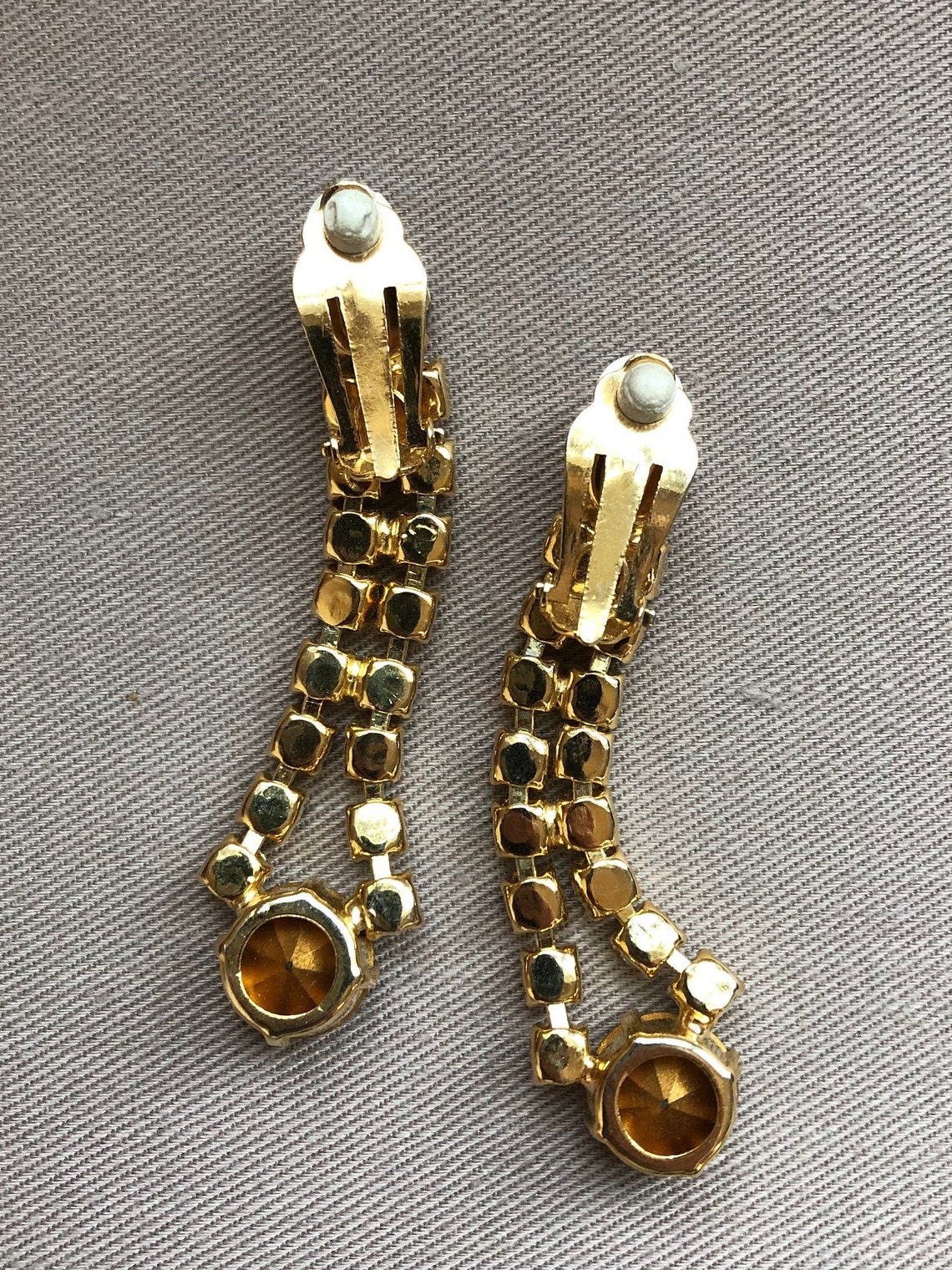 Funkelnde Drop-Clip auf Statement Ohrringe ICY Jugendstil | Etsy