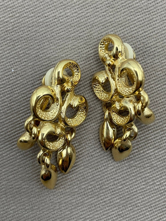 Petite Scroll Dagger Clip On Statement Earrings - image 2