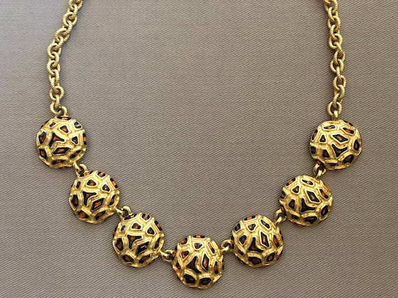1990s Leopard Print Choker Statement Necklace