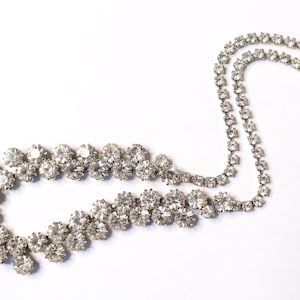 Sparkling Weiss 1950s Art Deco Statement Necklace Crystal Rhinestone Art Nouveau Choker