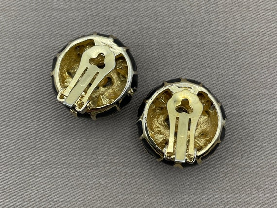 Fab Ruby Red Moghul Statement Earrings Glossy Bla… - image 7