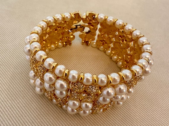 Breathtaking BAROQUE PEARL Chunky Vintage Signed … - image 8