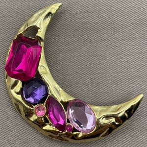 Bejeweled Halbmond Brosche signiert PARK LANE