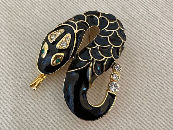 Vintage Arthur Pepper ART Coiled Snake Brooch Scarf Clip - Ruby Lane