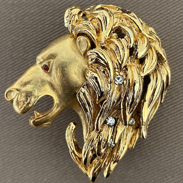 Lion Head Pin Etsy