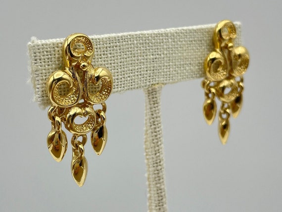 Petite Scroll Dagger Clip On Statement Earrings - image 4