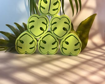 3D-gedrucktes Monstera-Blatt-Fidget-Toy: Stressabbau-Klicker aus Maui (Schlüsselanhänger-Option)