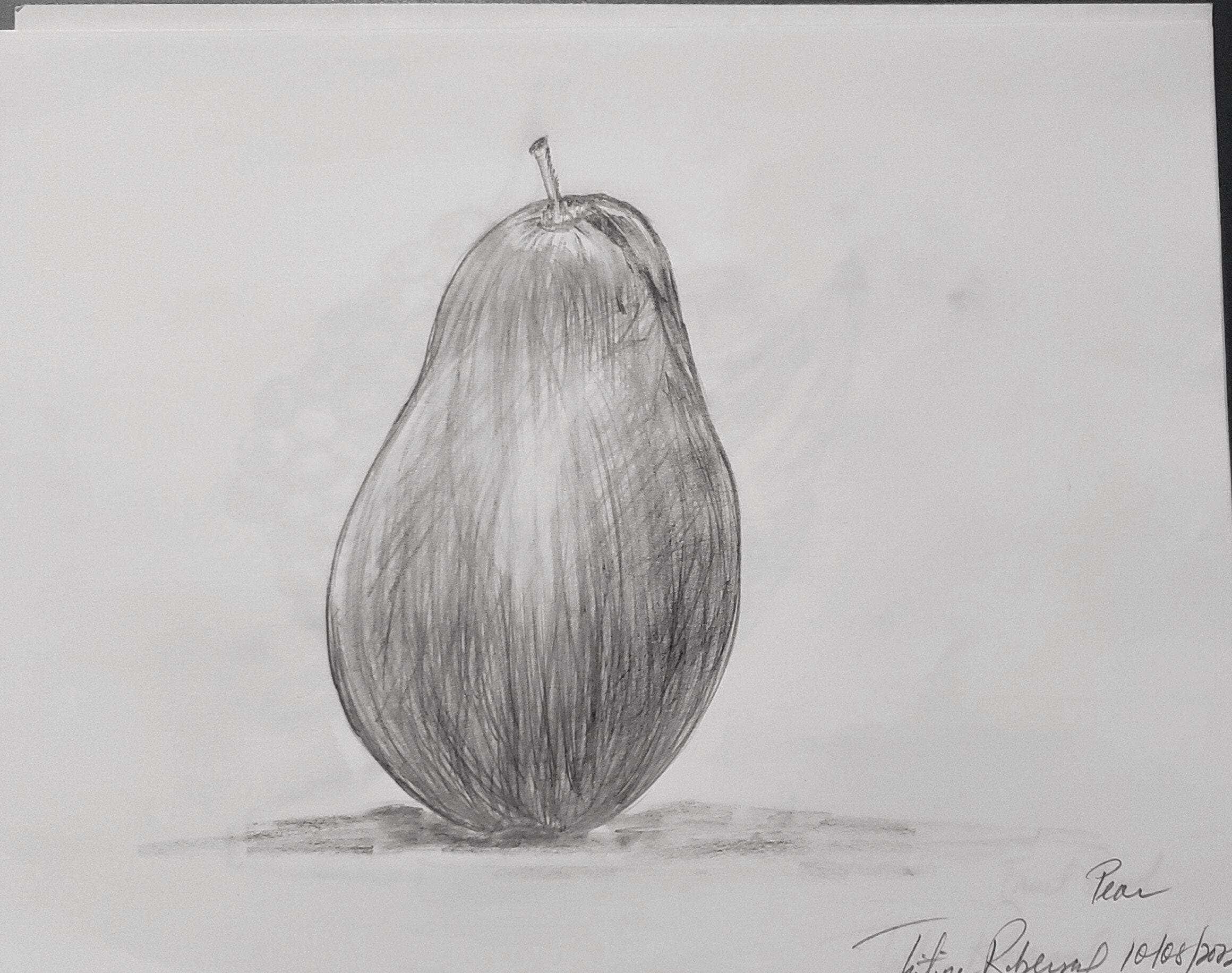 Pear Drawing Color Pear Drawing Pencil