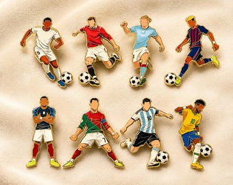 Emaille pin voetbalspeler, voetbalatleet broche, reversspeld sportfan, rugzakbadge, teamgeest cadeau voor fans