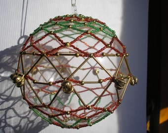 handmade one of a kind christmas ornament glass beads