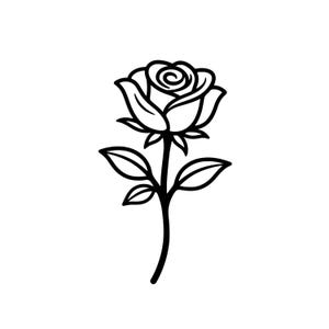 Elegant ros SVG PNG, blommig konstverk klippfil (digital nedladdning)
