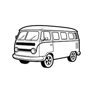 Retro Camper Van SVG PNG, Travel Vehicle Artwork (Digital Download)