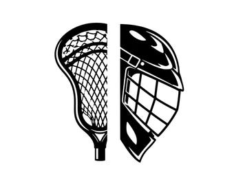 Lacrosse Split SVG PNG, Lax Sticks Silhouette, Sport Monogramm Clipart (Digital Cut File)