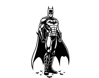 Batman SVG PNG, Dark Knight Digital Cut File, Gotham Vigilante Silhouette, Bat Hero Clipart, Comic Book Craft Files, Commercial Use