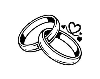 Wedding Rings SVG PNG, Romantic Love Symbol Cut File (Digital Download)