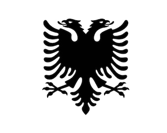 Albanien Flagge SVG, Doppelkopfadler Silhouette, albanische Pride Schnittdatei (digitaler Download)