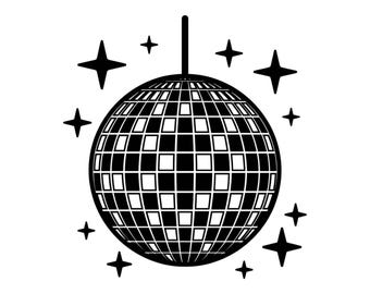 Diskokugel SVG PNG, 70er Jahre Retro Party Clipart, Groovy Dance Cut-Datei (Digitaler Download)