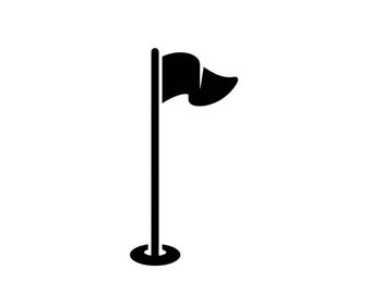 Golf Flagge SVG PNG, grüne Silhouette, Sport Clipart (Digital Cut File)