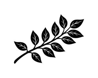 Blatt Zweig SVG PNG, Botanisches Naturdesign, Floral Schnittdatei (Digitaler Download)