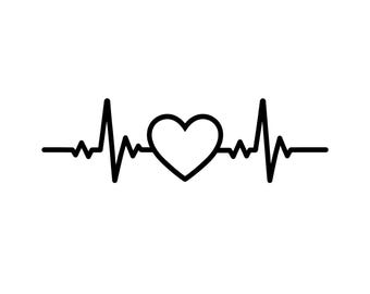 Herzschlag EKG Lifeline SVG PNG, Medizinischer Puls Clipart (digitaler Download)