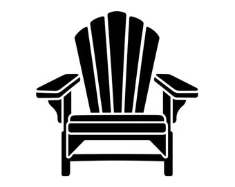 Adirondack Stuhl SVG, See Terrasse Silhouette, Sommer Deck Clipart (digitaler Download)