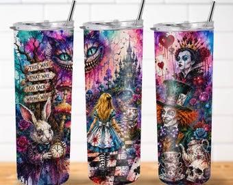 Scary Alice PNG | A Horror in Wonderland 20oz Sublimation Design (Digital Download)