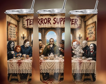 The Last Terror Supper PNG | Iconic Horror Supper 20oz Sublimation Design (Digital Download)